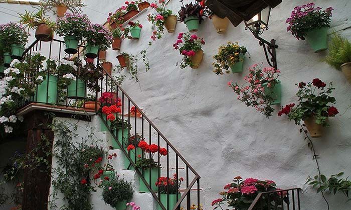 escalera y pared del patio de San Basilio número 40