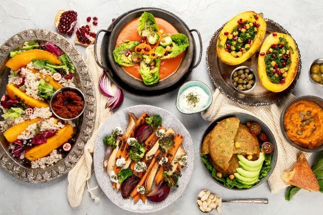 platos de comida vegetariana