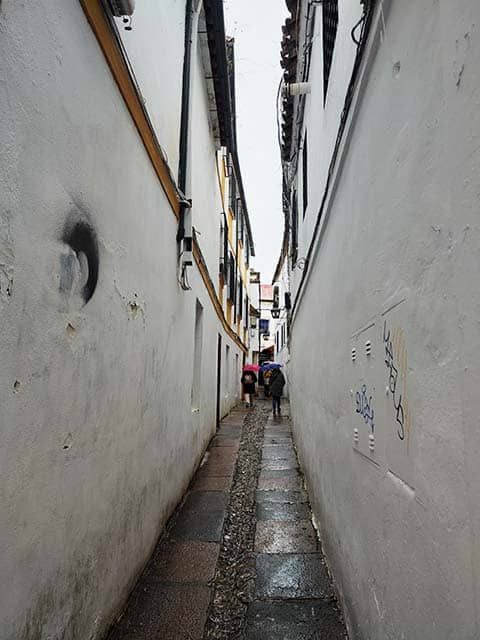 imagen de la estrecha calle de la Hoguera en Córdoba