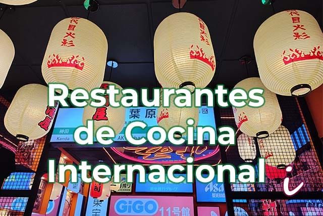 imagen del interior del restaurante japonés Buga Ramen y el texto "restaurantes de cocina internacional"