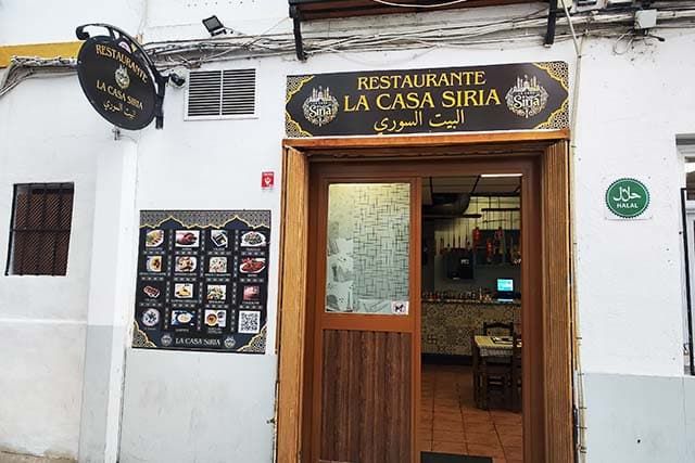 entrada al restaurante La Casa Siria en Córdoba