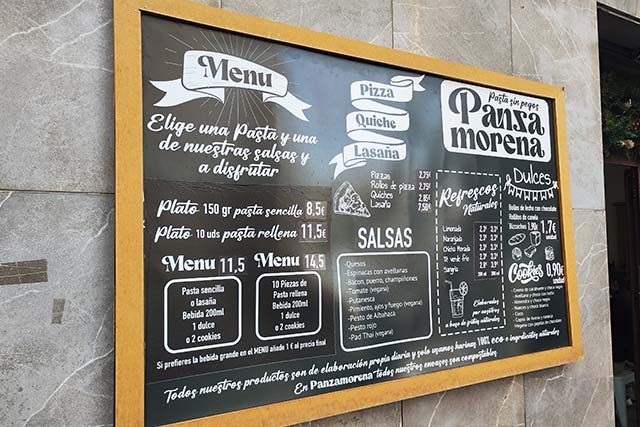 cartel del restaurante Panza Morena de Córdoba